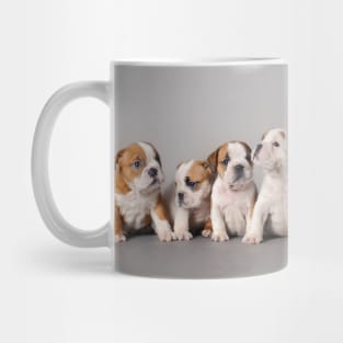 Eight Bulldog puppies Mug